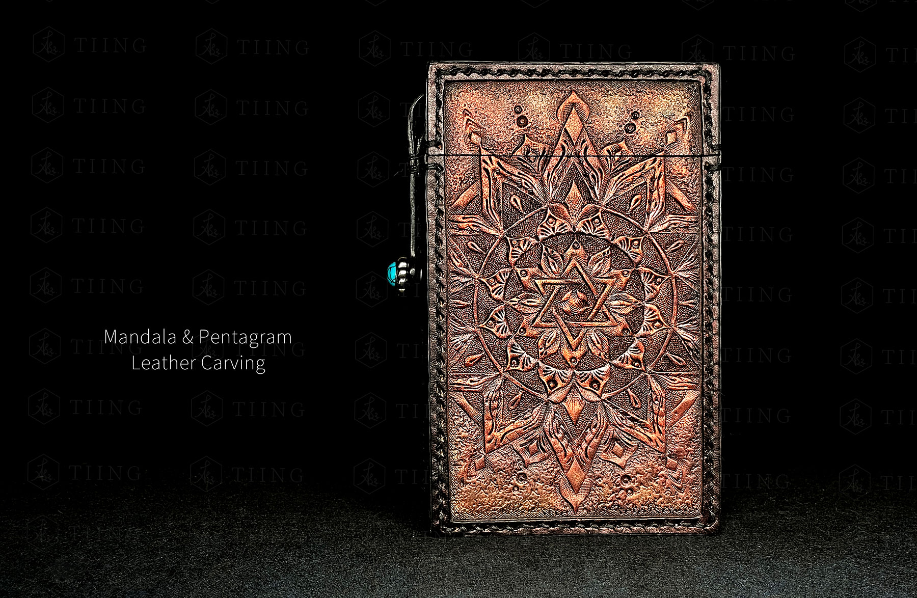 曼陀羅五芒星-皮雕盒-梃Tiing Leatherart