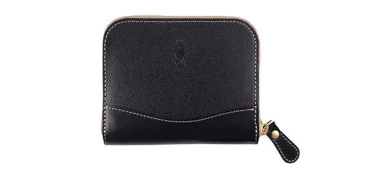 日本製【Takumicsタクミクス】拉鍊短夾 拉鍊銀包 義大利植鞣革 - 皮夾/長短夾/錢包 - 真皮 黑色