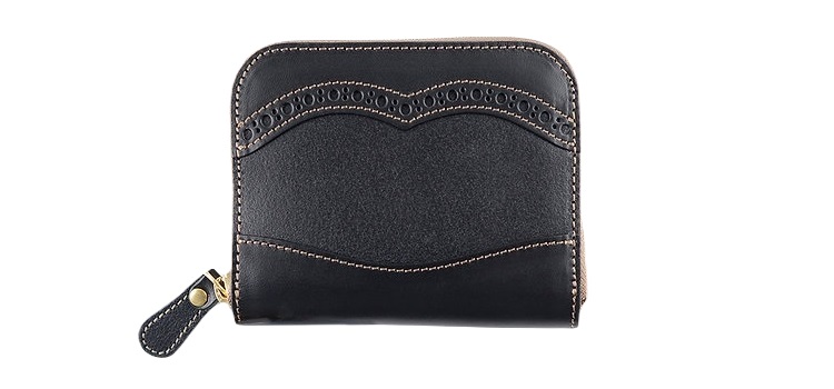 日本製【Takumicsタクミクス】拉鍊短夾 拉鍊銀包 義大利植鞣革 - 皮夾/長短夾/錢包 - 真皮 黑色