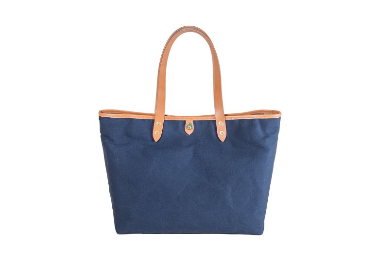 日本製【Takumics】石蠟帆布包 托特包 黑色植鞣革 橫式 M號 - 側背包/斜背包 - 棉.麻 卡其色