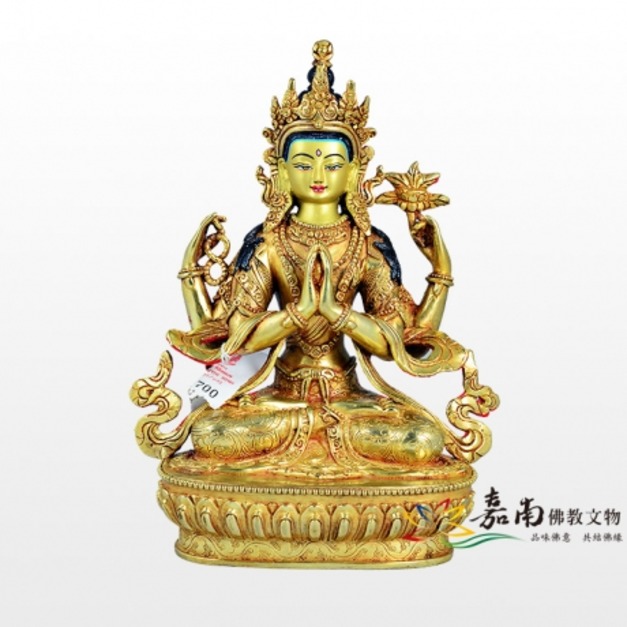 四臂觀音銅佛像(22cm)(已結緣) 四臂觀音銅佛像(22cm)(已結緣)