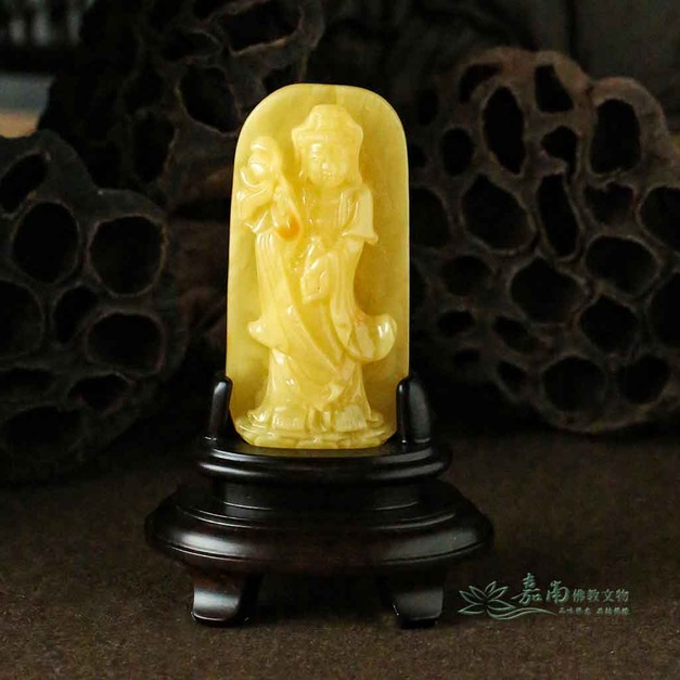 天然蜜蠟觀音雕件 83mm RDC011 | 嘉南佛教文物 天然蜜蠟觀音雕件 83mm RDC011 | 嘉南佛教文物