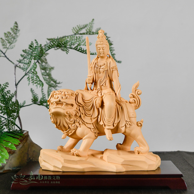 文殊菩薩-原木色波麗佛像(6.6寸)(底座顏色隨機) 文殊菩薩-原木色波麗佛像(6.6寸)(底座顏色隨機)