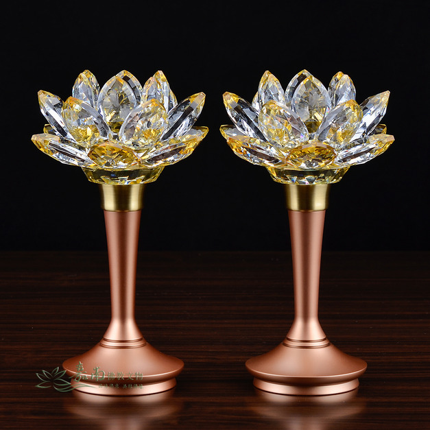 特級黃水晶蓮花燈-全紅珍珠色(7寸2) 特級黃水晶蓮花燈-全紅珍珠色(7寸2)