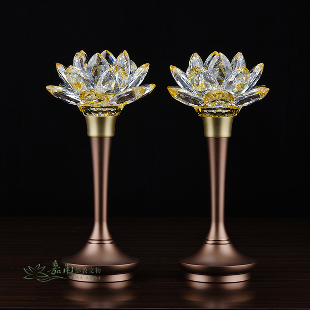 特級黃水晶蓮花燈-全沉色(9寸5) 特級黃水晶蓮花燈-全沉色(9寸5)