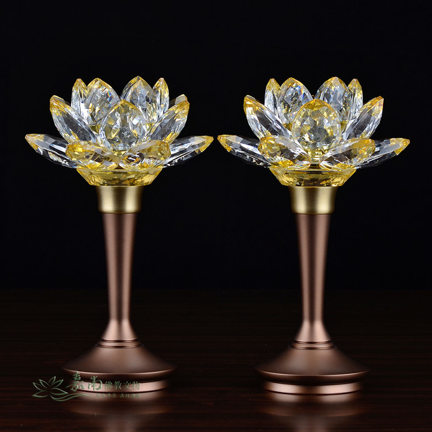 特級黃水晶蓮花燈-全沉色(7寸2) 特級黃水晶蓮花燈-全沉色(7寸2)