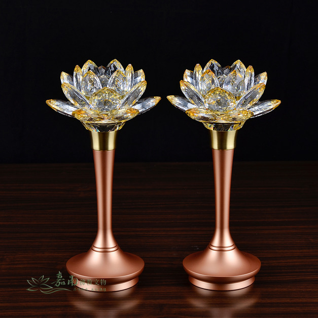 特級黃水晶蓮花燈-全紅珍珠色(9寸5) 特級黃水晶蓮花燈-全紅珍珠色(9寸5)