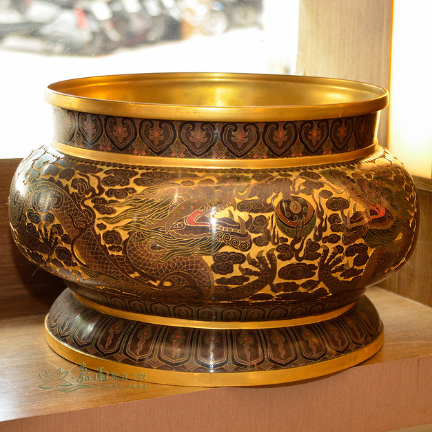 雙龍搶珠佛爐-景泰藍(1尺3) 雙龍搶珠佛爐-景泰藍(1尺3)