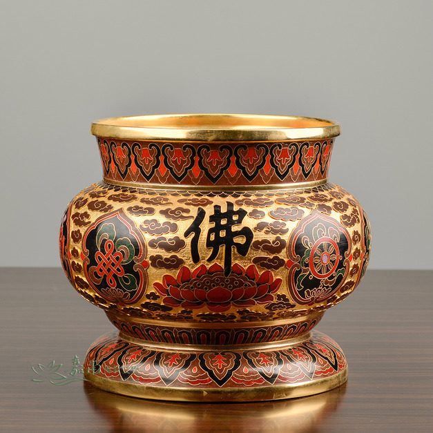 佛字佛爐-景泰藍(6寸) 佛字佛爐-景泰藍(6寸)