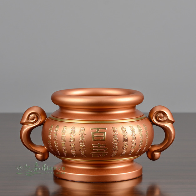 百壽祖先銅爐-全紅珍珠(3.8寸) 百壽祖先銅爐-全紅珍珠(3.8寸)