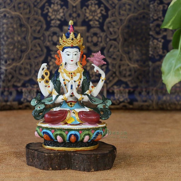 四臂觀音-藏密式佛像(4寸) 零負擔高品質,入門首選 四臂觀音-藏密式佛像(4寸) 零負擔高品質,入門首選