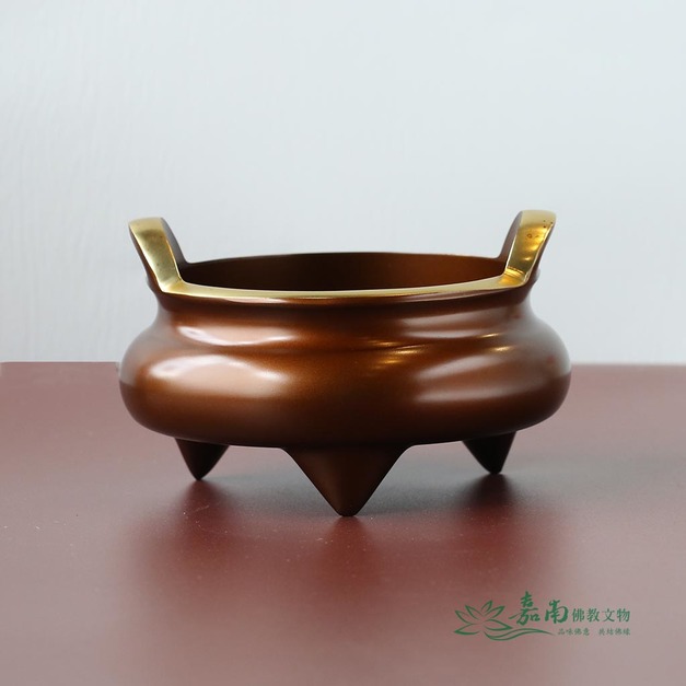 4寸雙耳宣德爐|手染古銅金,大器供養之選 4寸雙耳宣德爐|手染古銅金,大器供養之選