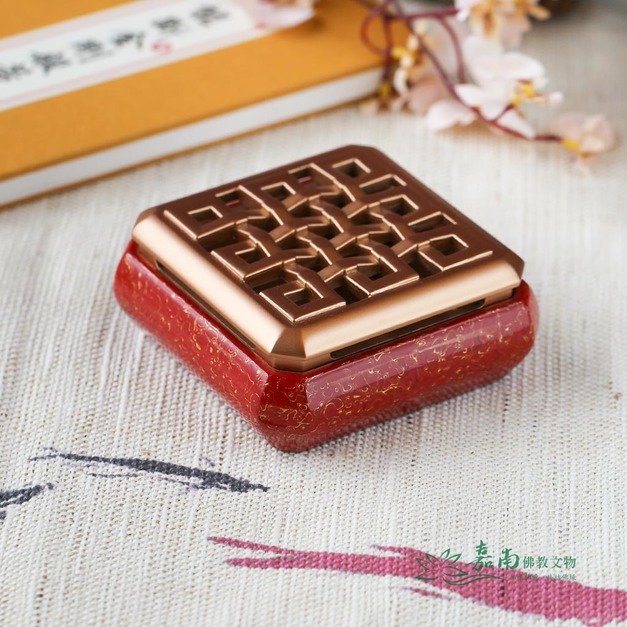 金紋紅吉祥結淨爐-獨特金絲紋 ,無盡結守護 金紋紅吉祥結淨爐-獨特金絲紋 ,無盡結守護