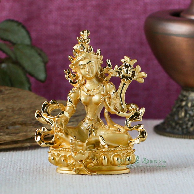 雙色鎏金綠度母-大(9.5cm) 雙色鎏金綠度母-大(9.5cm)