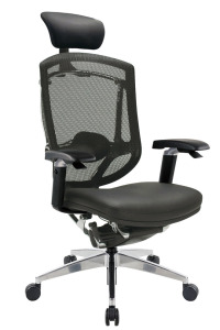 牛皮線控網椅 AM牛皮椅 網背黑色 牛皮線控網椅 AM牛皮椅 網背黑色