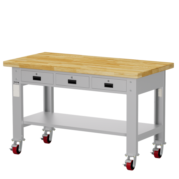 【天鋼 Tanko】WAT-5203WM 專業重量型移動三屜工作桌 150公分|平均荷重 1000kg 屜重 50kg|50mm實心橡膠木耐油/耐熱/防水|適合工廠包裝.展示中心工作台 【天鋼 Tanko】WAT-5203WM 專業重量型移動三屜工作桌 150公分|平均荷重 1000kg 屜重 50kg|50mm實心橡膠木耐油/耐熱/防水|適合工廠包裝.展示中心工作台