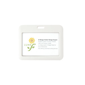 識別證套 橫式 雙面透明滑蓋設計 白 識別證套 橫式 雙面透明滑蓋設計 白