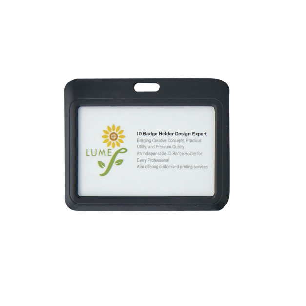 識別證套 橫式 雙面透明滑蓋設計 黑 識別證套 橫式 雙面透明滑蓋設計 黑