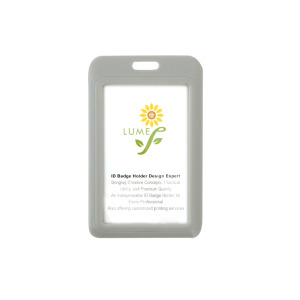 識別證套 直式 雙面透明滑蓋設計 灰 識別證套 直式 雙面透明滑蓋設計 灰