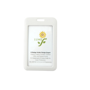 識別證套 直式 雙面透明滑蓋設計 白 識別證套 直式 雙面透明滑蓋設計 白