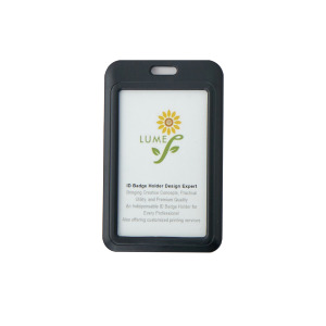 識別證套 直式 雙面透明滑蓋設計 黑 識別證套 直式 雙面透明滑蓋設計 黑