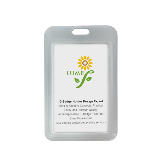 識別證套 直式 單面透明滑蓋設計 灰 識別證套 直式 單面透明滑蓋設計 灰