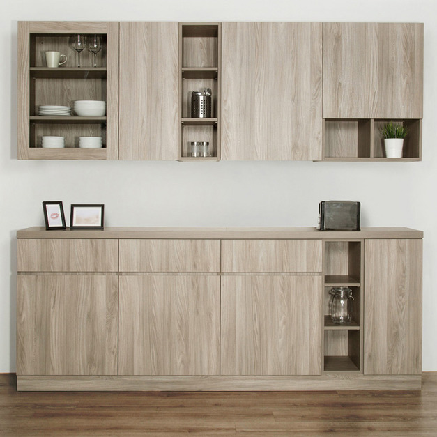 餐廳上下組合極致收納櫃 W240*H80/94*D40-C0200203 +$31,200