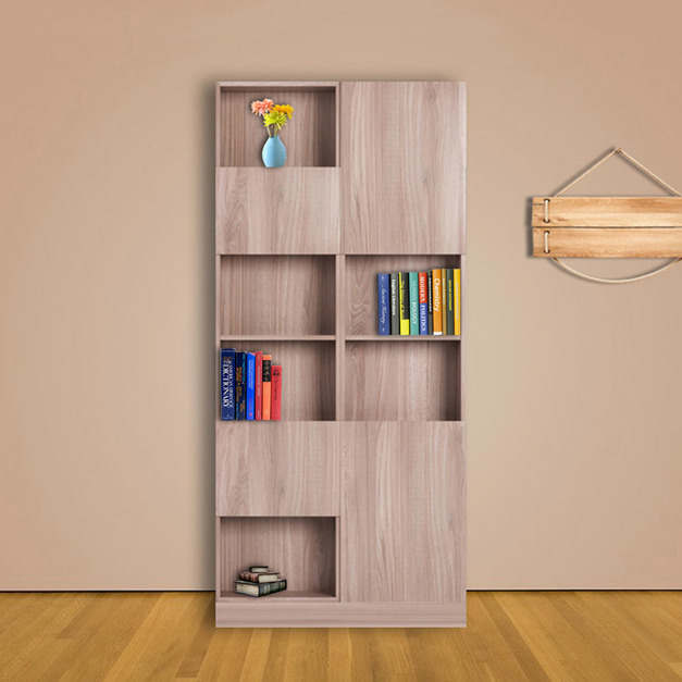 經典風四門右側六格3尺書房高櫃 W90*H218*D35-D0201610