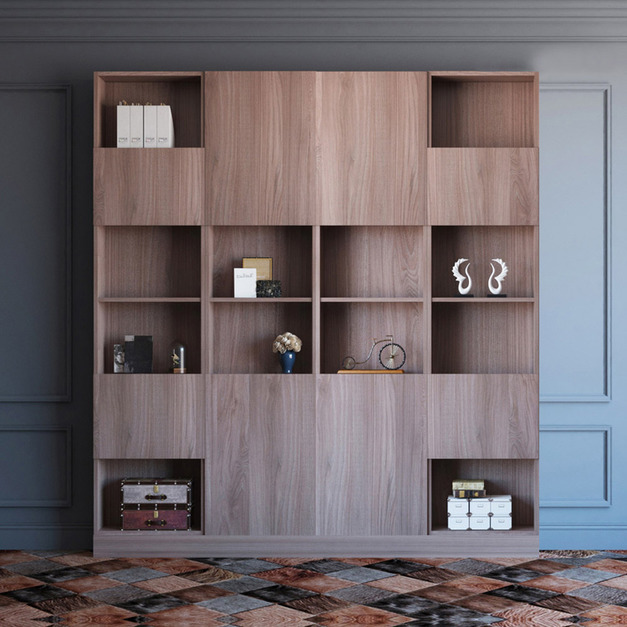 經典風八門十二格6尺書房高櫃 W180*H218*D35-D0201618