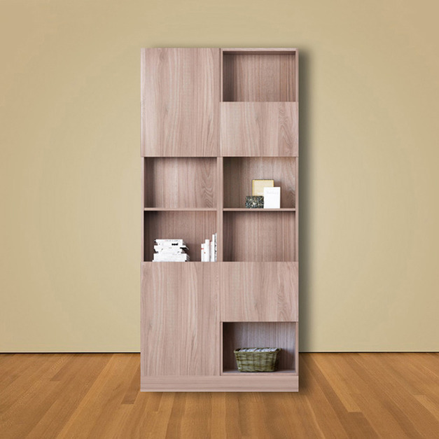 經典風四門左側六格3尺書房高櫃 W90*H218*D35-D0201609