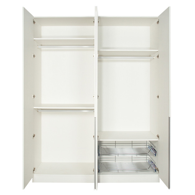 臥房三衣桿雙拉籃開門6尺雙衣櫃 W180*H234*D58-E0100402 +$5,400