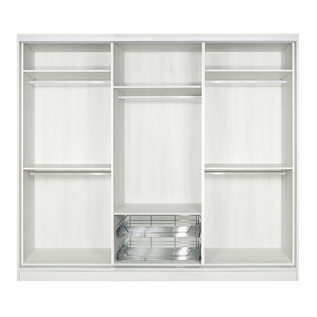 臥房五衣桿雙拉籃9尺滑門衣櫃 W275*H234*D65-E0200501