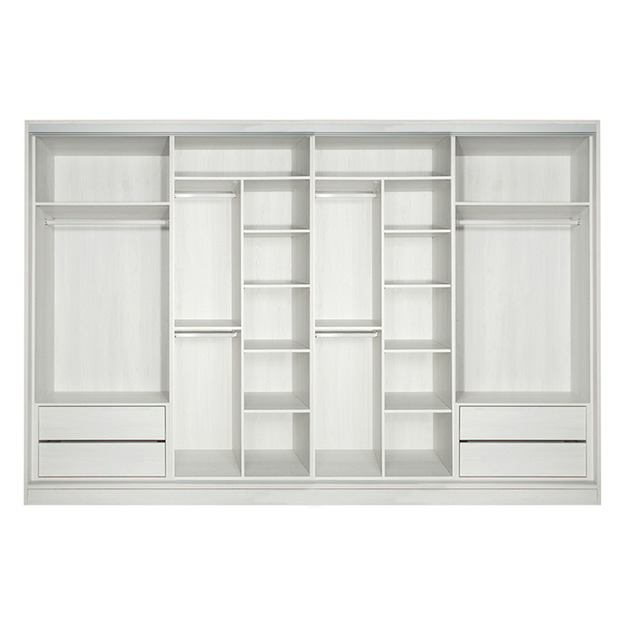 臥房六衣桿四抽屜十四格12尺滑門衣櫃 W365*H234*D65-E0200606 +$1,600