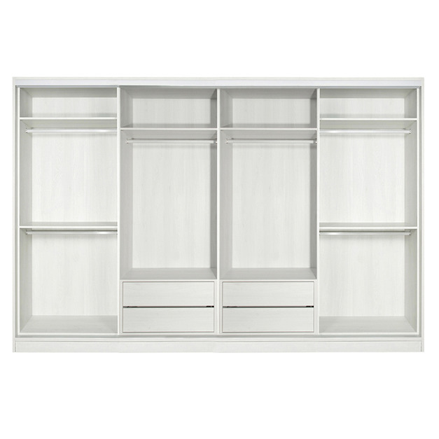 臥房六衣桿四抽屜12尺滑門衣櫃 W365*H234*D65-E0200602 -$2,500