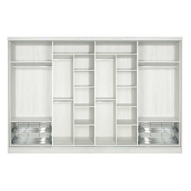 臥房六衣桿四拉籃十四格12尺滑門衣櫃 W365*H234*D65-E0200605 +$4,700