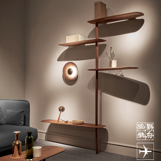 ÚNICA ESTANTERÍA 四層掛式懸浮書架/胡桃木 ÚNICA ESTANTERÍA 四層掛式懸浮書架/胡桃木