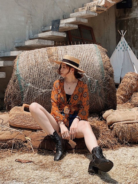 異國磚花綁帶罩衫(S-XL) 20040005 異國磚花綁帶罩衫(S-XL) 20040005