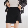 【黑XL現貨】高腰質感開衩短裙(兩色)20020097_6 【黑XL現貨】高腰質感開衩短裙(兩色)20020097_6