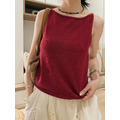 復古紅質感削肩針織背心(四色) 20010393_3 復古紅質感削肩針織背心(四色) 20010393_3