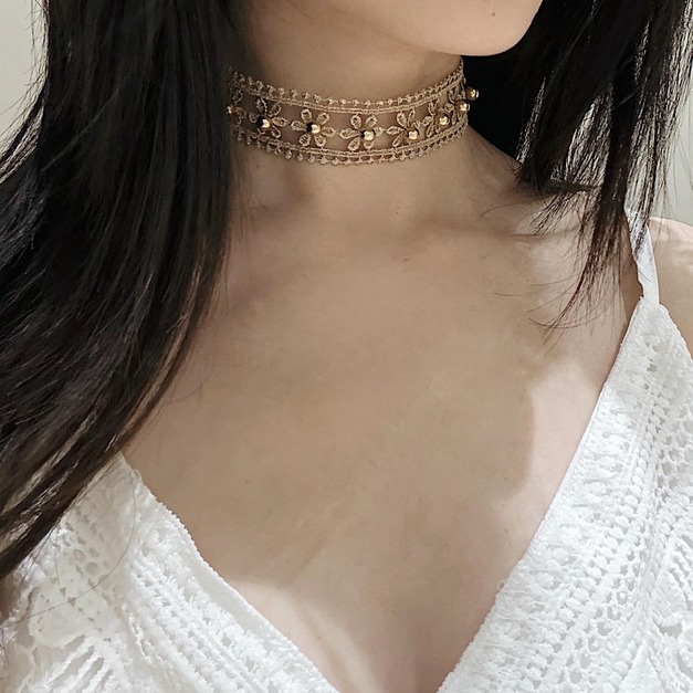 復古精緻蕾絲立體頸鏈 20070092