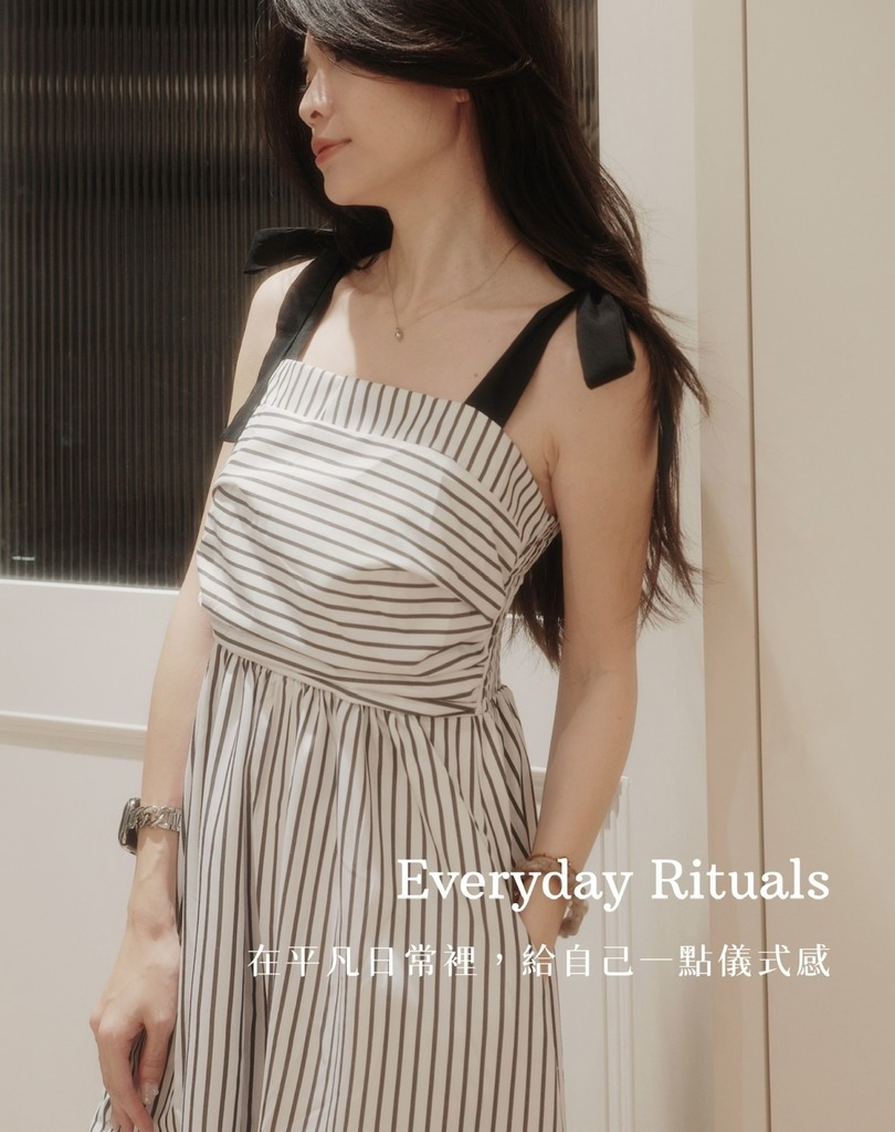 【現貨】法式蝴蝶結綁帶條紋洋裝 20030253 【現貨】法式蝴蝶結綁帶條紋洋裝 20030253