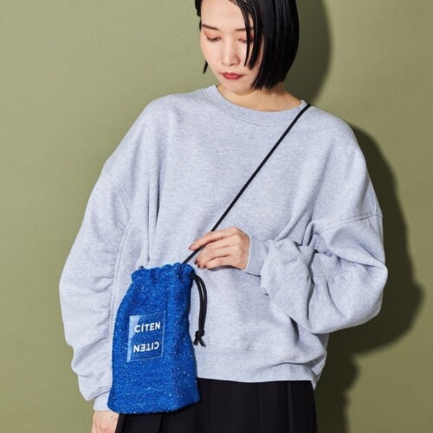 日本正品CITEN亮片感抽繩束口斜背包 日本正品CITEN亮片感抽繩束口斜背包