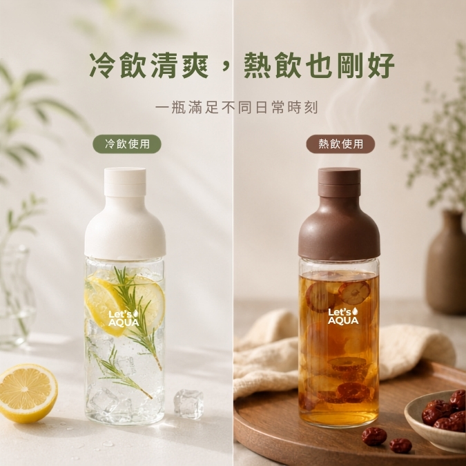 Let’s AQUA 隨行玻璃瓶冷飲熱飲皆可