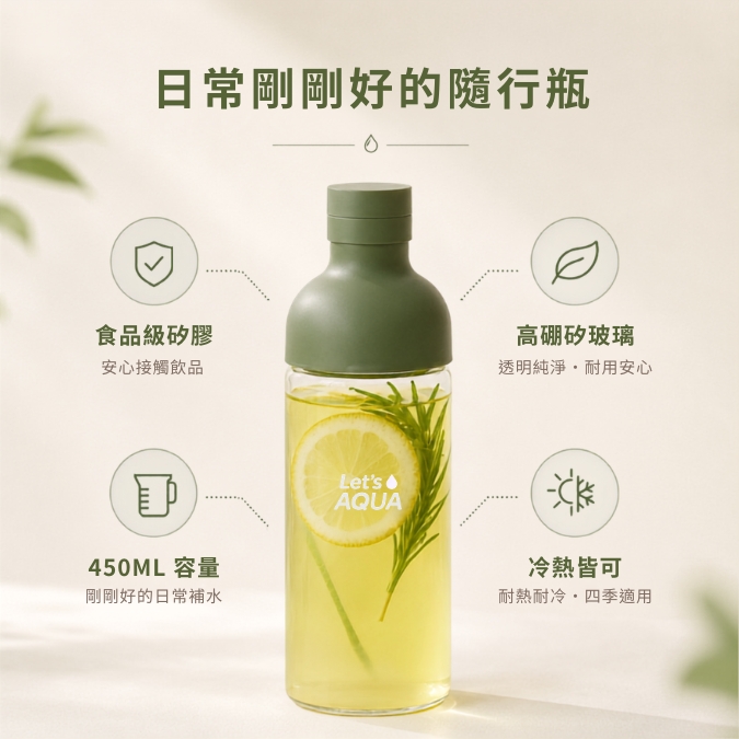 Let’s AQUA 隨行玻璃瓶特色