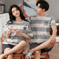【H142】日系條紋熊寬鬆成套睡衣褲(情侶款)(短袖/短褲) 【H142】日系條紋熊寬鬆成套睡衣褲(情侶款)(短袖/短褲)
