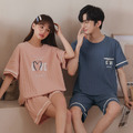 【H377】日系愛心字母舒適成套睡衣褲(情侶款)(短袖/短褲)_1 【H377】日系愛心字母舒適成套睡衣褲(情侶款)(短袖/短褲)_1