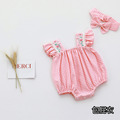 【BS032】韓版刺繡玫瑰格紋無袖包屁衣套裝(送髮帶)(1色)_2 【BS032】韓版刺繡玫瑰格紋無袖包屁衣套裝(送髮帶)(1色)_2