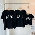 【F009】日系英文字母全家福親子短袖上衣(2色)_2 【F009】日系英文字母全家福親子短袖上衣(2色)_2