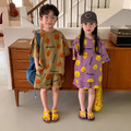 【BS051】日系滿版笑臉兄妹短袖洋裝套裝(2色) 【BS051】日系滿版笑臉兄妹短袖洋裝套裝(2色)