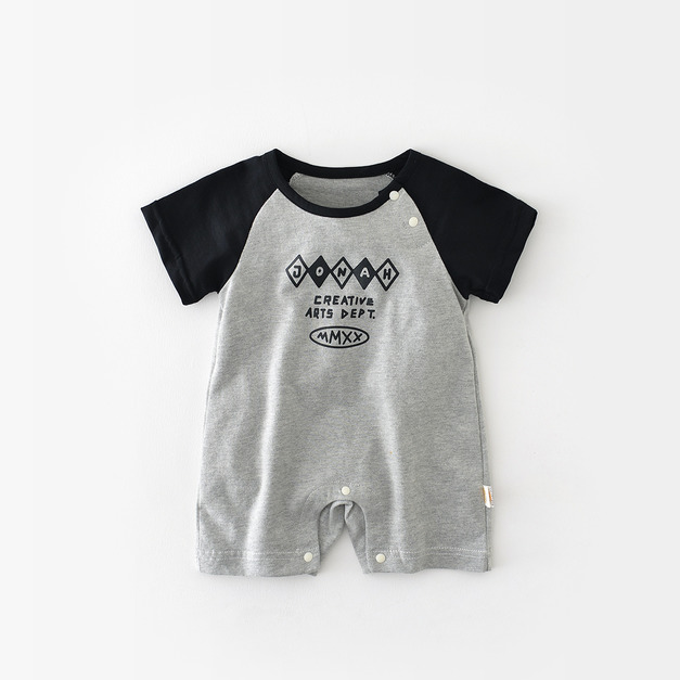 【BA243】韓版菱形字母短袖連身衣(1色) 【BA243】韓版菱形字母短袖連身衣(1色)